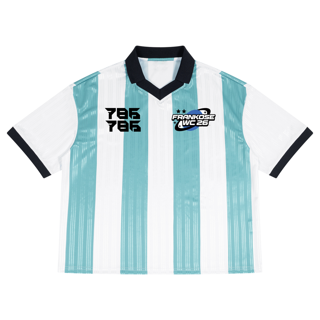 Unisex Boxy Striped Collared Soccer Jersey