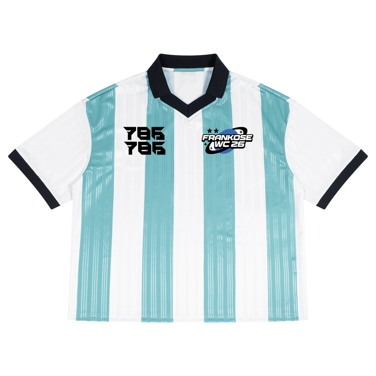 Unisex Boxy Striped Collared Soccer Jersey