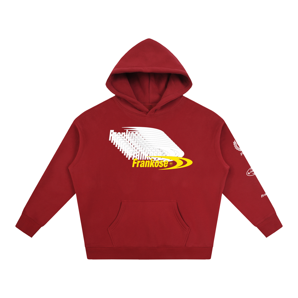 FRANKOSE OVERSIZE FLEECE HOODIE in Red