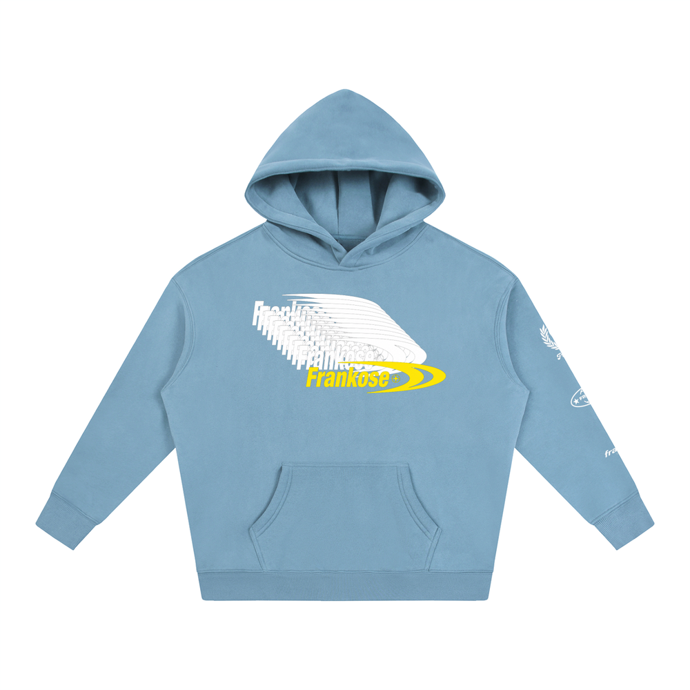 FRANKOSE OVERSIZE FLEECE HOODIE in Medium Blue